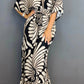 Vintage Blumen -Rüschenhülsen -Jumpsuit
