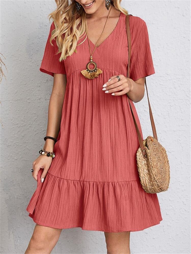 🔥GROßER SALE 49 % RABATT🔥🔥Loose lässige Krawatte Taille fließenden Kleid