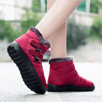 Damen wasserdichte Schneestiefel Winterschuhe mit warmem Plüschfleece -Fleece -Stiefelettenstiefel