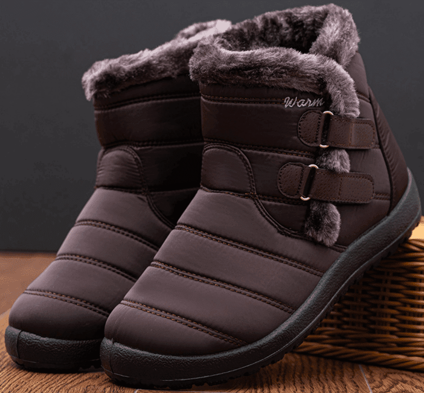 Damen wasserdichte Schneestiefel Winterschuhe mit warmem Plüschfleece -Fleece -Stiefelettenstiefel