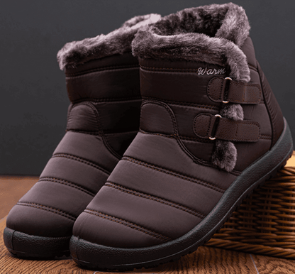 Damen wasserdichte Schneestiefel Winterschuhe mit warmem Plüschfleece -Fleece -Stiefelettenstiefel