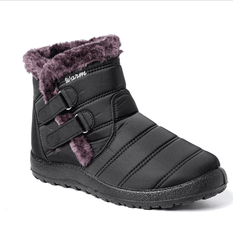 Damen wasserdichte Schneestiefel Winterschuhe mit warmem Plüschfleece -Fleece -Stiefelettenstiefel