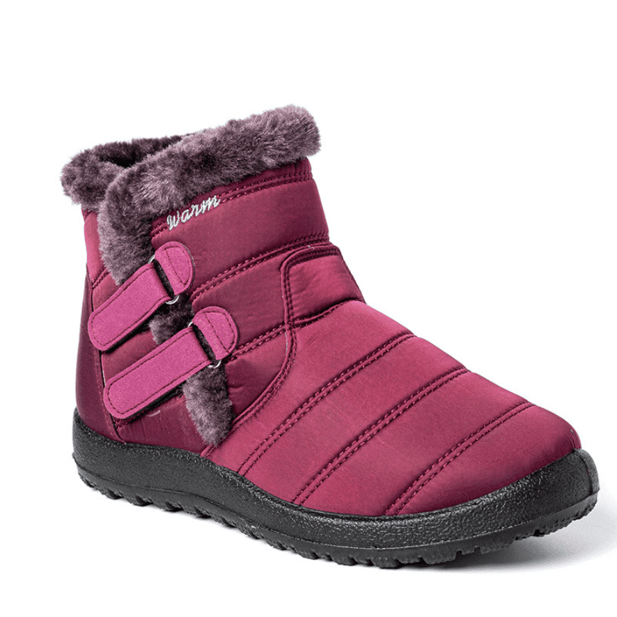 Damen wasserdichte Schneestiefel Winterschuhe mit warmem Plüschfleece -Fleece -Stiefelettenstiefel